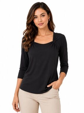 Ann Taylor Silk-Blend Black Top – Size S